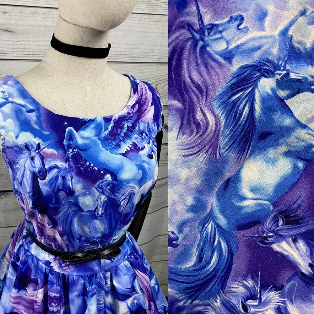 Modcloth Retrolicious unicorn pinup swing dress